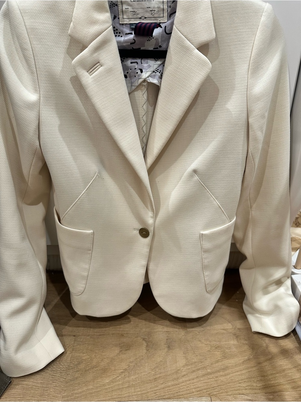 Cartonnier Cream Single-Button Blazer